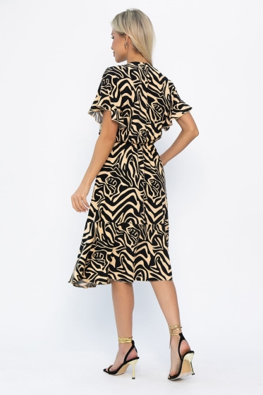 Платье Кристи (бежево-черное) П13872-35М