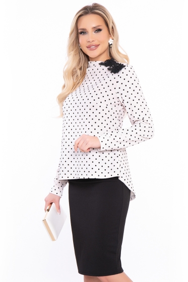 Костюм с юбкой "Классика жанра" (горох) К3049