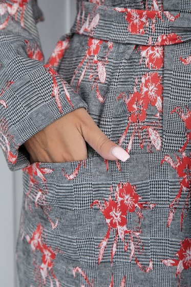 Кардиган Фуле (серый/цветы) Б11412