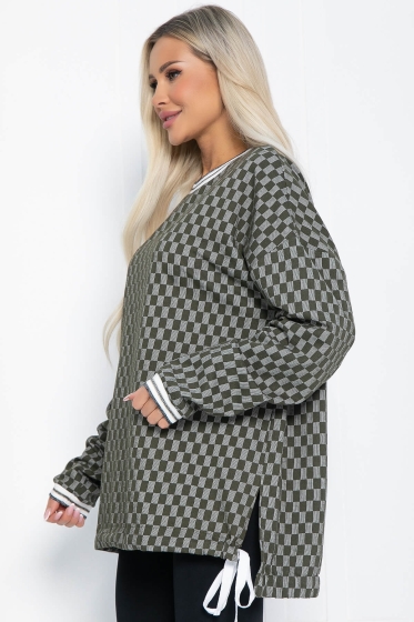 Свитшот Мания (хаки) Б12370-1