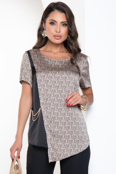 Блуза "История любви" (песочный принт) Б2510