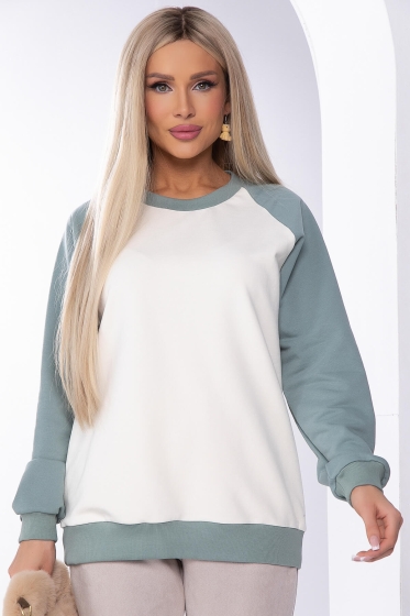 Свитшот "Эври дэй" (айвори/пыльная мята) Б8208