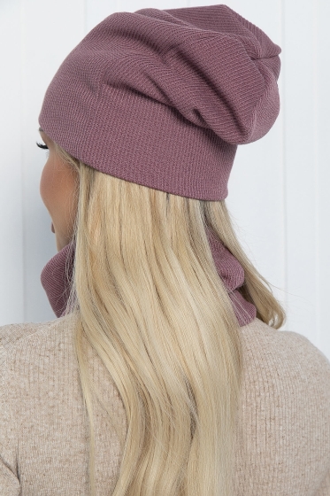 Комплект шапка и снуд (лиловый) ШС28