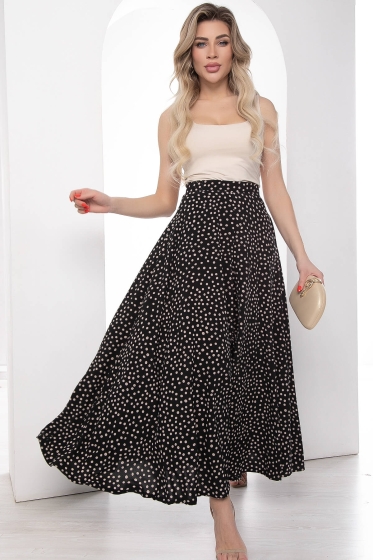 Брюки "Камелия" (черные/горох) Б9090