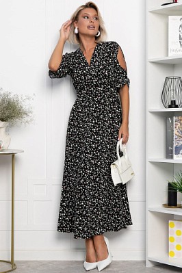 Платье Летнее вдохновение (черное) П14146-1М