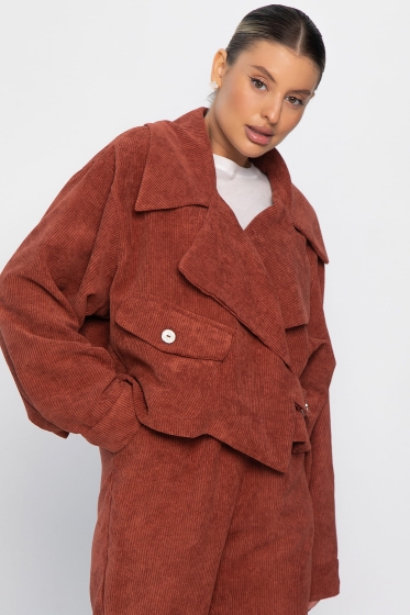 Жакет укороченный Динара (коричневый) Б14327-39М