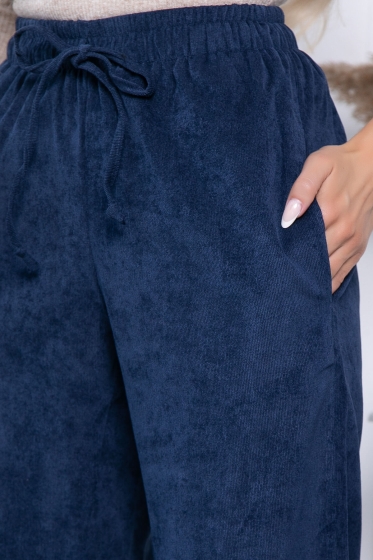 Джоггеры из вельвета (темно-синие) Б7166