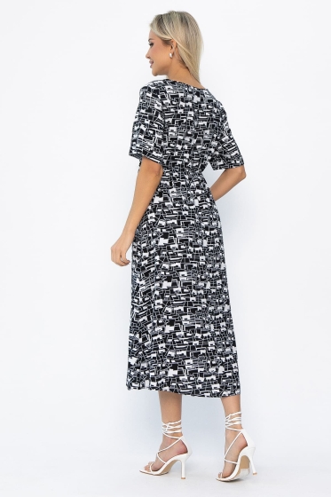 Платье Майя (черно-белое) П13911-3М