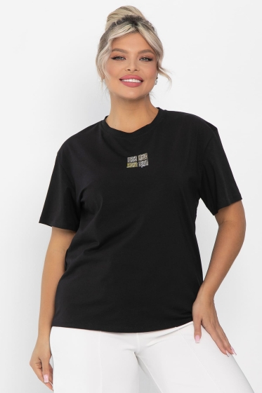 Футболка Аника (черная/коты) Б13494-20М