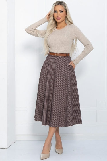 Юбка Уверенная грация (коричнево-бордовая) Ю12213-2