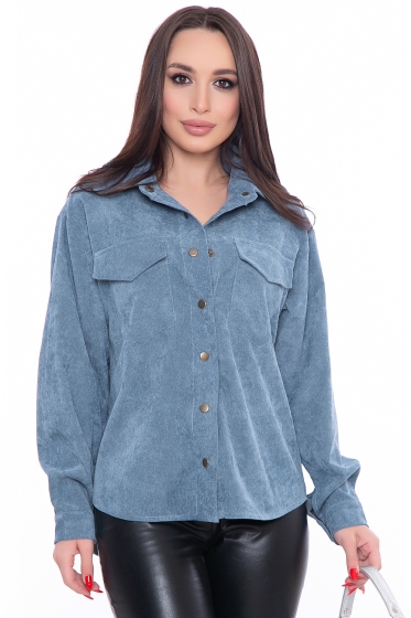 Рубашка "Будь в тренде" (пыльно-голубой) Б3161
