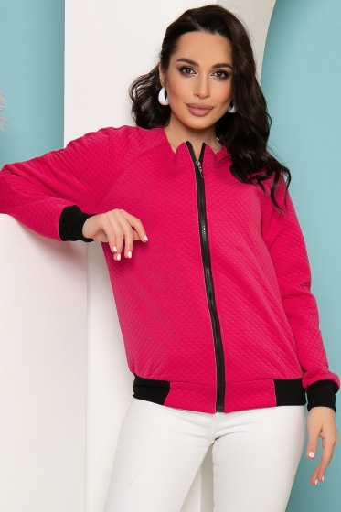 Бомбер на молнии из трикотажа (фуксия) Б3487