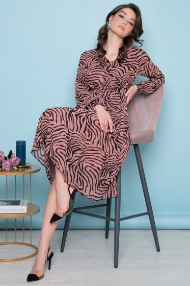 Платье "Волшебная история" (пыльная роза/блэк) П7237