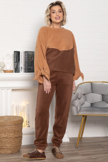Костюм флисовый Уютный дуэт (шоколадный) К14966-10М