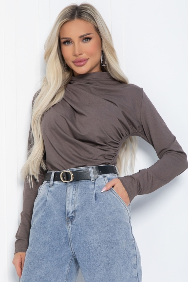 Лонгслив Тайна сердца (коричневый) Б12406-7