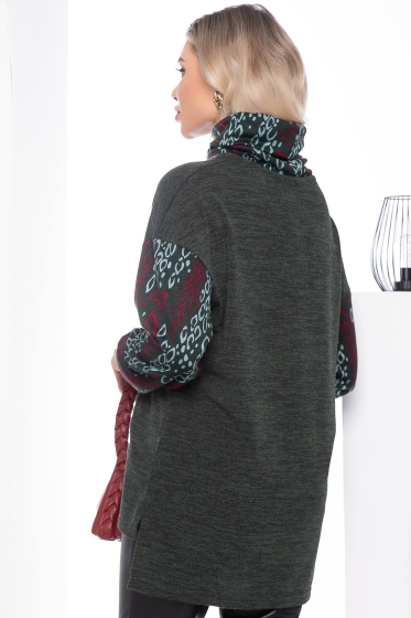 Джемпер "Ариана" (хаки/принт) Б7702