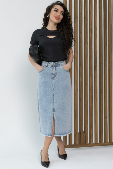 Юбка Самара (серо-голубая) Ю13576-4М