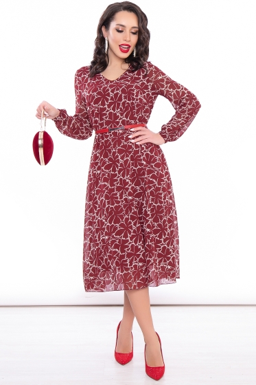 Платье "Волшебная история" (бордо) П3088