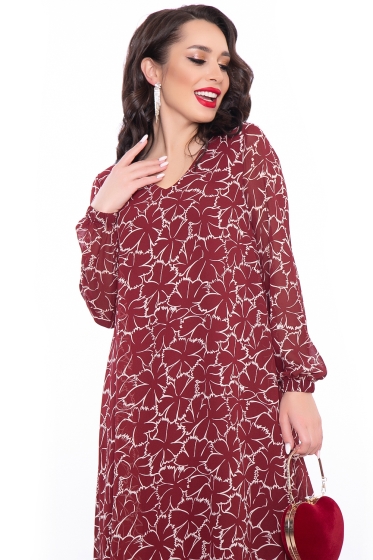 Платье "Волшебная история" (бордо) П3088