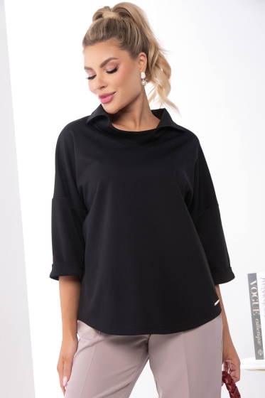 Блуза "Аста" Б7333 (чёрная)