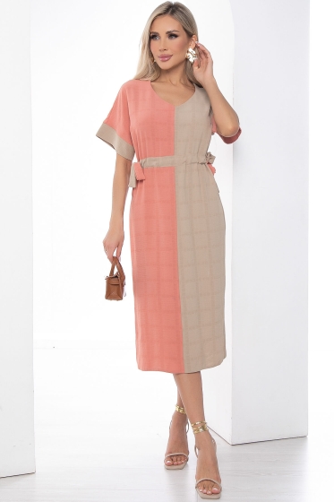 Платье "Фестия" (беж/коралл) П8714