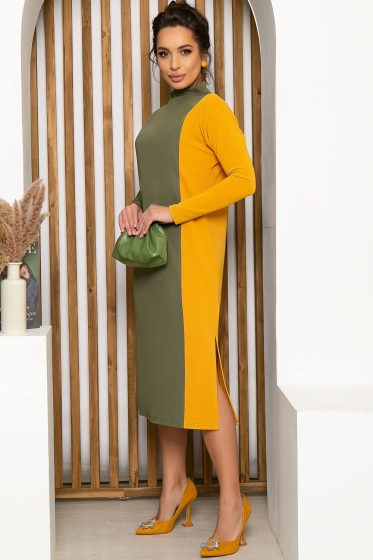 Платье "В ритме мегаполиса" (хаки) П4793