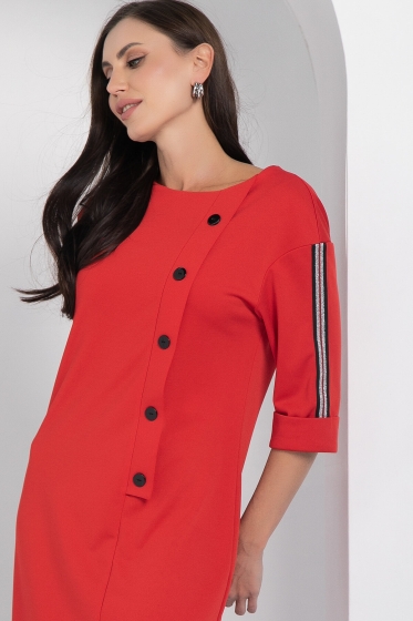 Платье Простота в деталях (красное) П12621-5
