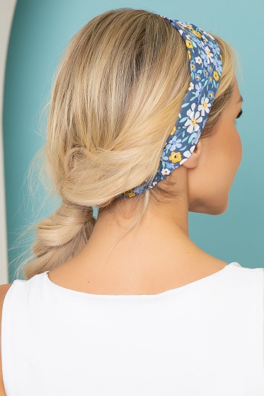 Повязка хлопковая (ромашки, синяя) ПР10