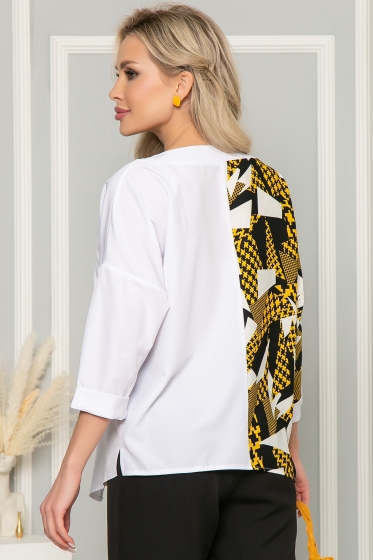 Блуза "Тайна линии" (горчица) Б5020