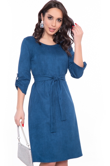 Платье "Магия замши" (сапфир) П3136