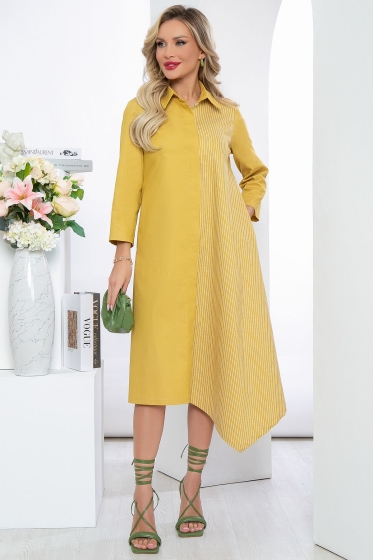 Платье "Бэлла" (горчица) П5418