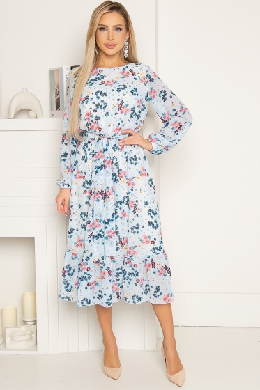 Платье "Флора" (голубая мечта) П3305