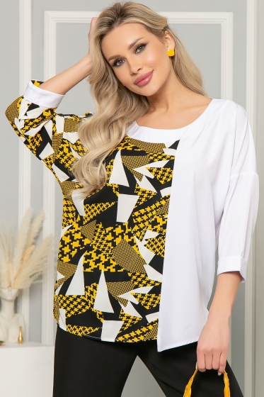 Блуза "Тайна линии" (горчица) Б5020