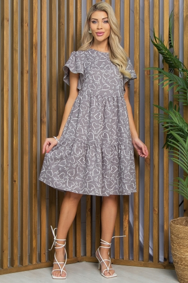 Платье Ветер перемен (серое) П13427-12М