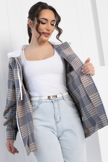 Рубашка Руслана (бежево-коричневая) Б12916-44М