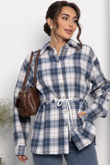 Рубашка хлопковая Джанет  (сине-белая) Б14272-4М