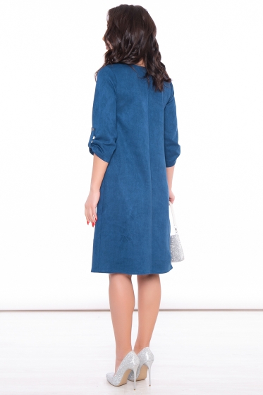Платье "Магия замши" (сапфир) П3136