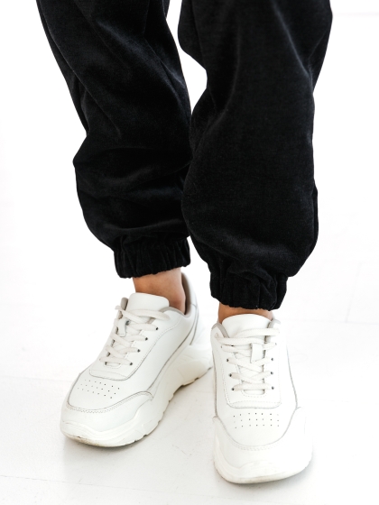 Джоггеры из вельвета (черные) Б2468