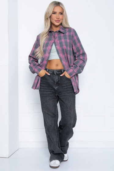 Рубашка Денни НЬЮ (серо-розовая) Б12872-7М