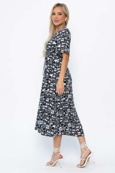 Платье Майя (черно-белое) П13911-3М