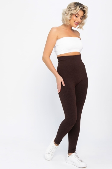 Лосины в рубчик утепленные (шоколад) Б14808-7М