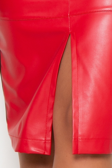 Юбка из экокожи "Кокетка" (рэд) Ю4363