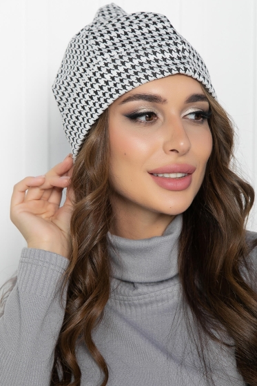 Шапка-пипетка (черно-белая) ШП01