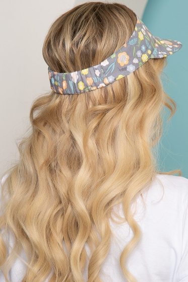 Козырек хлопковый (васильки, серый) КЗ3