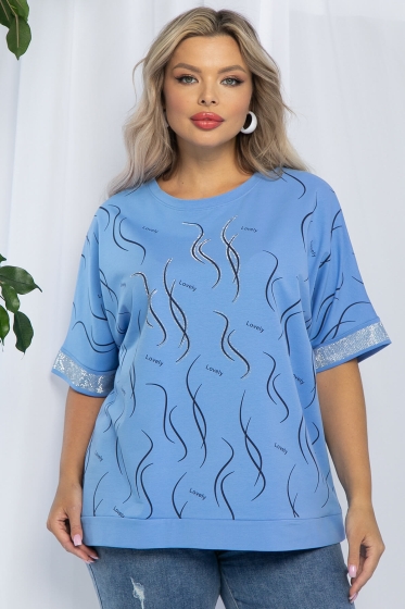 Блуза Симона НЬЮ (нежно-голубая) Б13119-20М