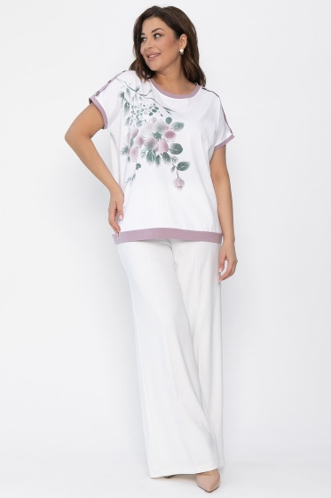 Блуза Далия (бело-сиреневая) Б13804-20М