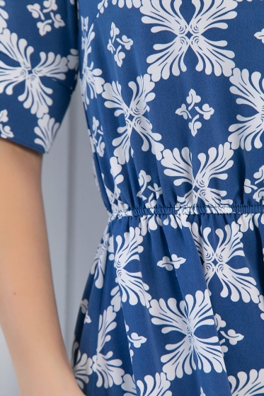 Платье Франческа НЬЮ (бело-голубое) П13000-18М