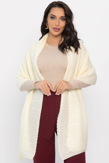 Вязаный палантин (молочный) ВП02-1М