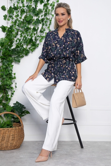 Блуза Мариша (синяя) Б13648-30М