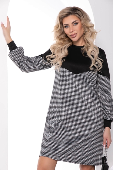 Платье "Игра на контрасте" (блэк) П7947